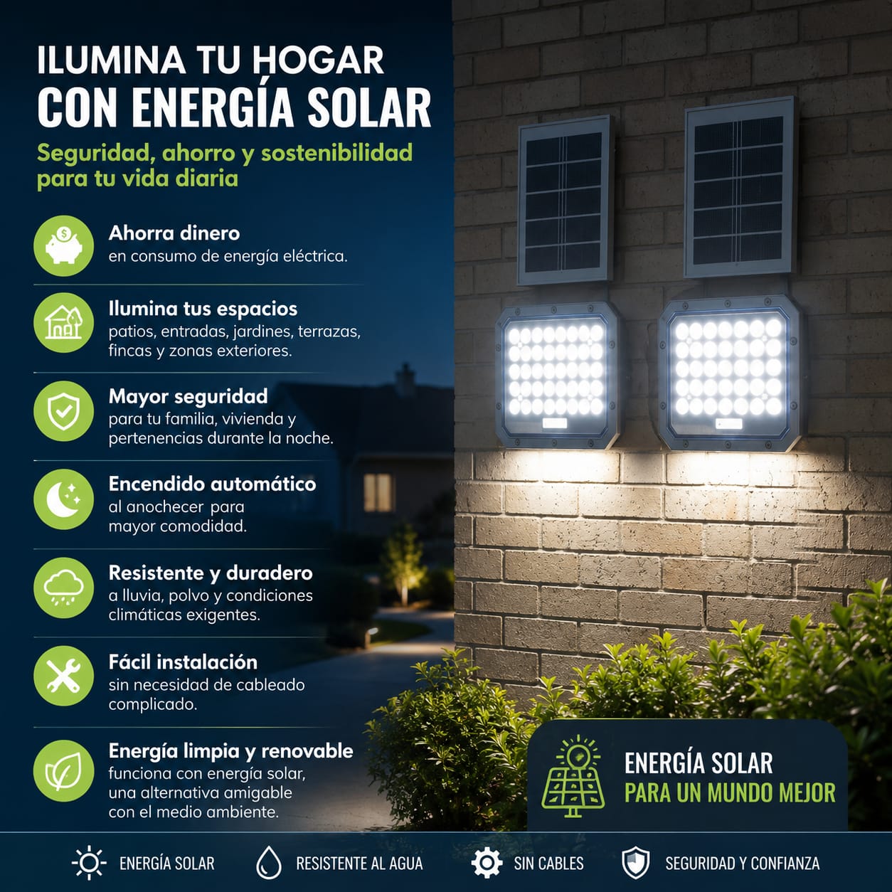 Reflector solar 500W + ENVIO GRATIS🎁