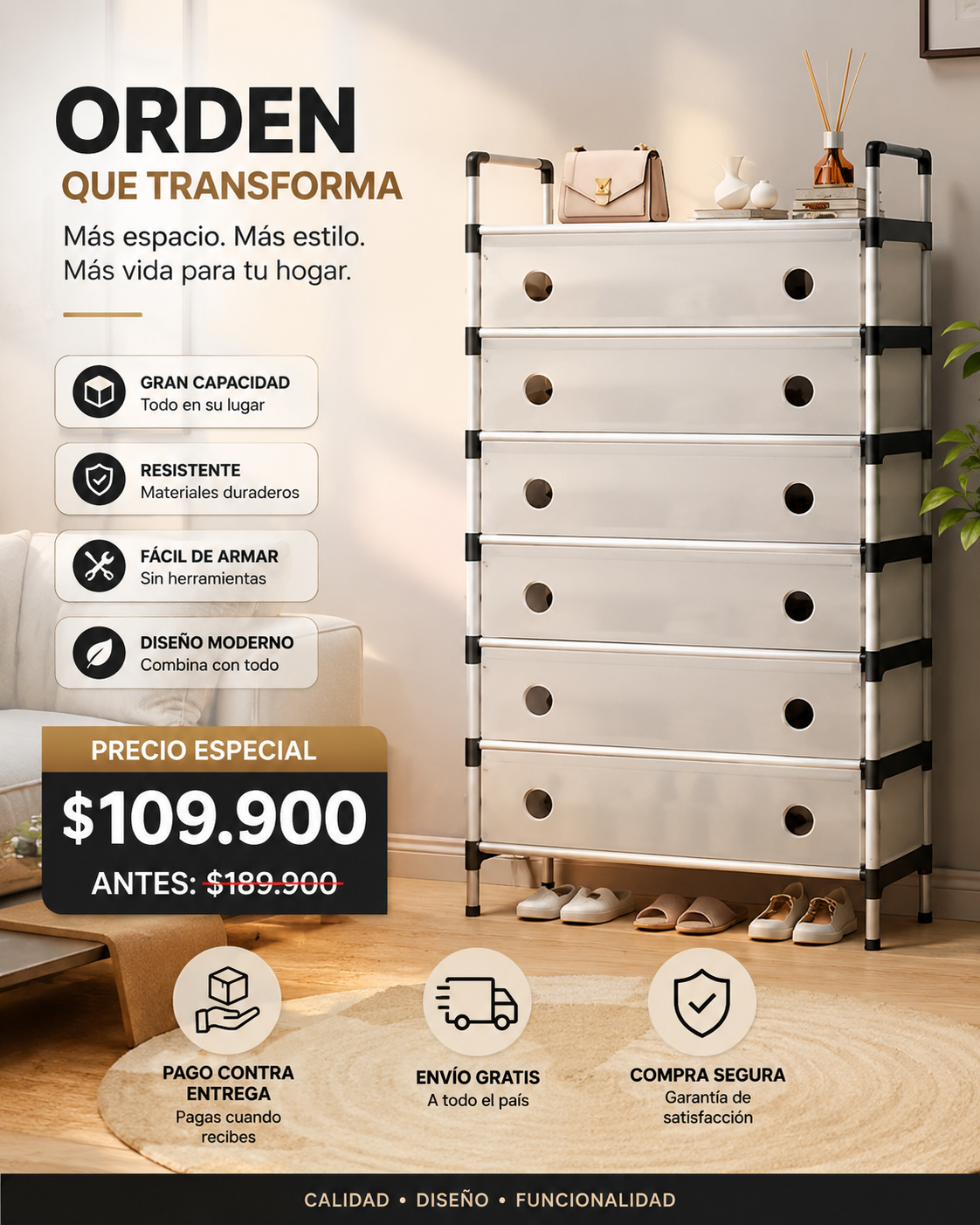 Organizador de Zapatos de 6 Niveles +Envío gratis🎁