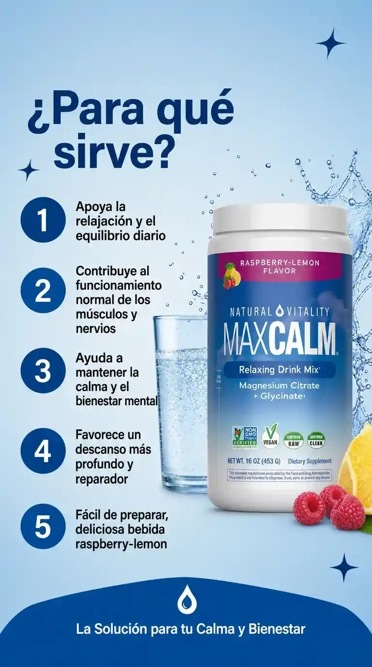 MAX CALM® Bebida Relajante de Magnesio, reduce el cortisol